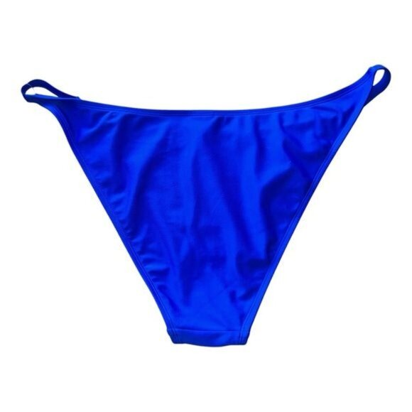Wild Fable Womens XL Cheeky Bikini Bottoms High-Leg Scoop Waist Blue - Picture 2 of 7